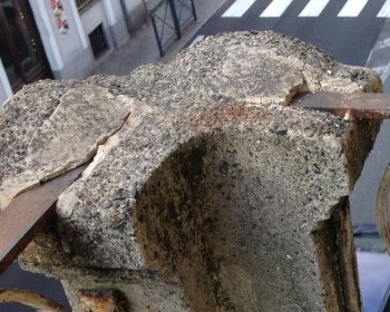 Restauro facciata edificio storico a Biella 3 Inizio lavori